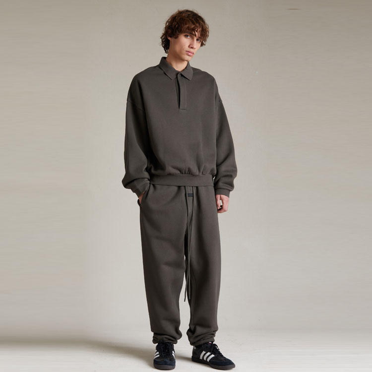 【FOG ESSENTIALS】Long sleeve poloshirt Fear Of God Essentials Long Sleeve Polo Review (Ink) - YouTube