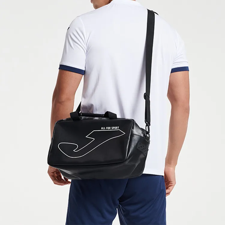 Joma Textile, Leather One Shoulder Handbag Medium Size Men's Black-4