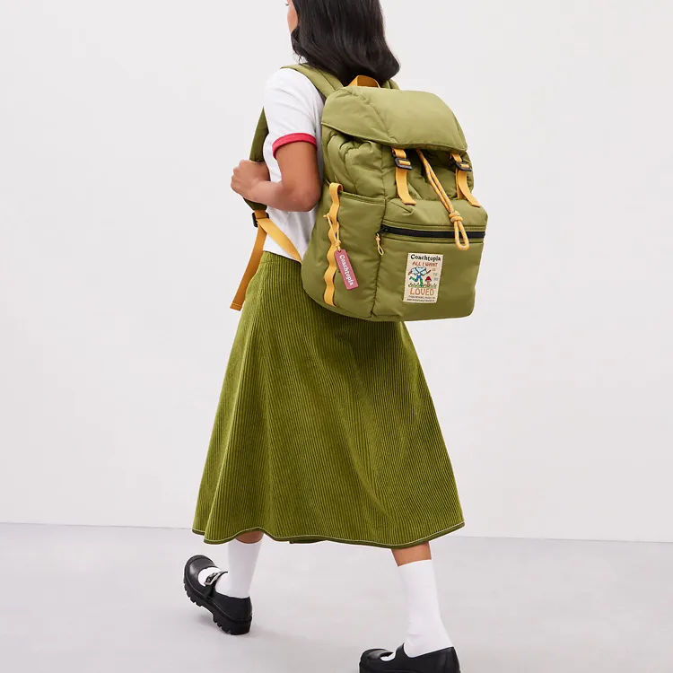 Coachtopia Recycled Polyester Travel Bag Backpack Large Size Unisex Olive Green-4