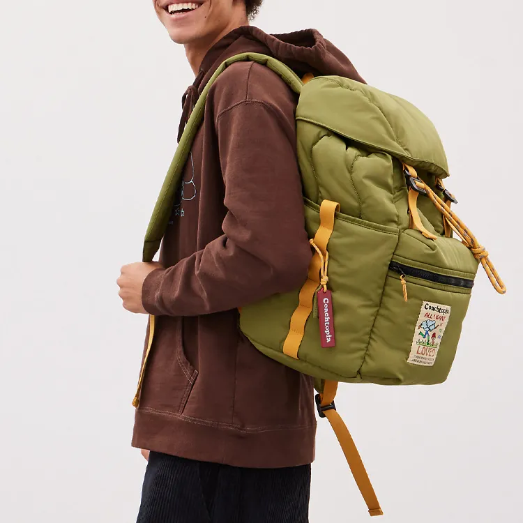Coachtopia Recycled Polyester Travel Bag Backpack Large Size Unisex Olive Green-5