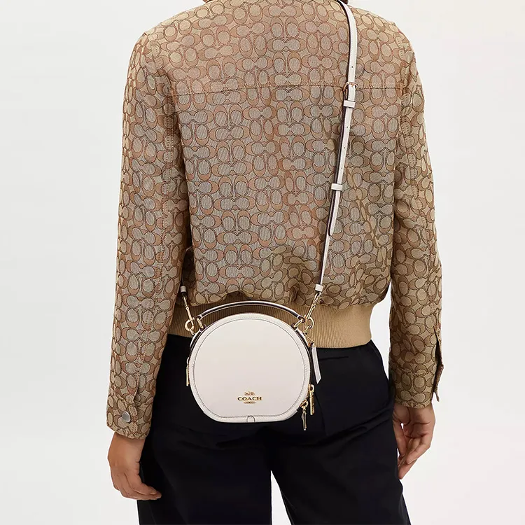COACH Canteen Refined Pebbled Leather Handbag, Shoulder Bag, Crossbody Bag Trumpets Women's White-3