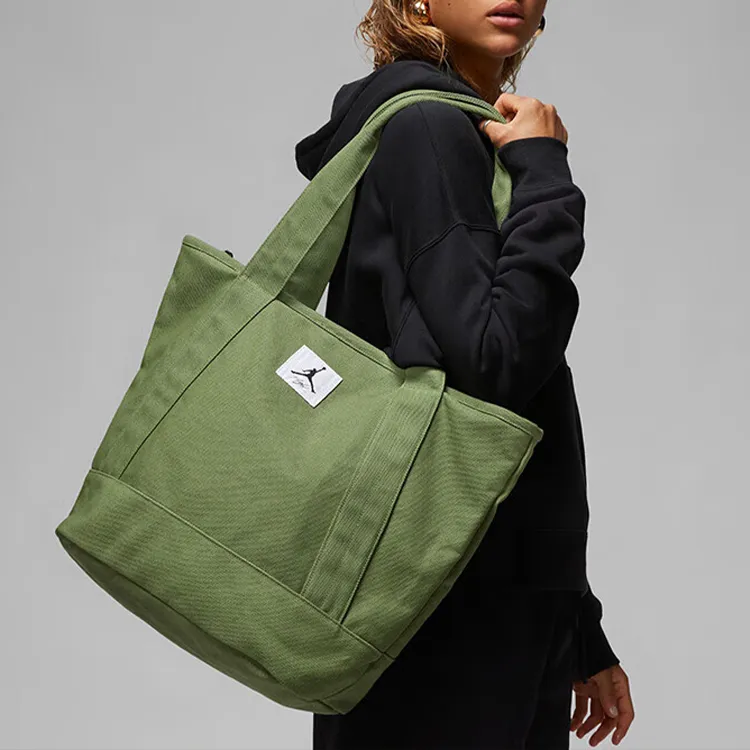 Jordan Fabric Tote Bag, Shopping Bag, Shoulder Bag Unisex Light Olive-4