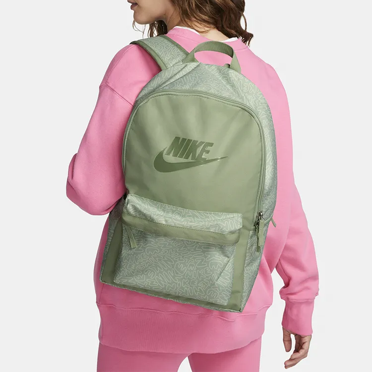 Nike Polyester Backpack Unisex Creamy Pink With Oil Green Accents-5