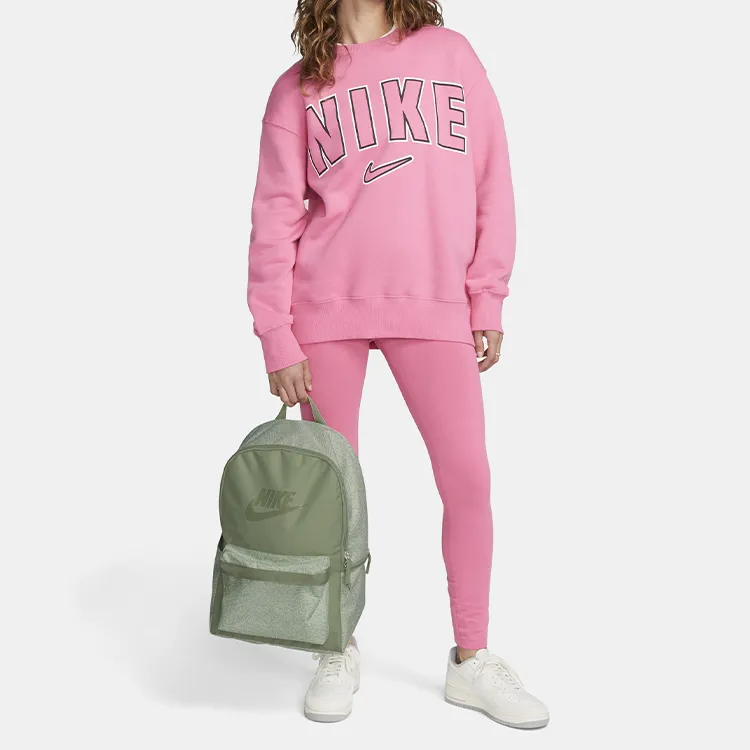 Nike Polyester Backpack Unisex Creamy Pink With Oil Green Accents-4