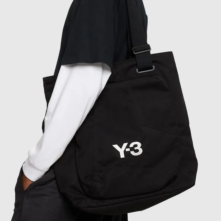 Y 3 Recycled Cotton Handbag Men's Black-4