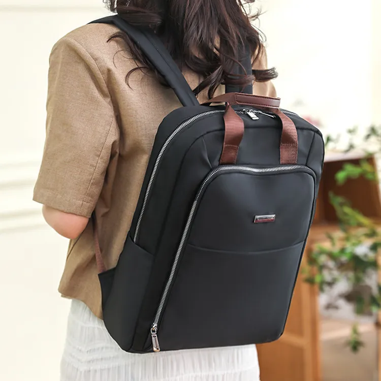 Duoluplo Doron Paul Fabric Backpack Regular Unisex White Black Brown-6