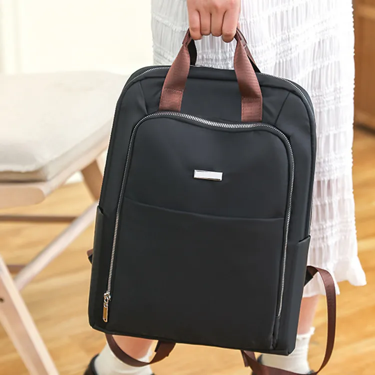 Duoluplo Doron Paul Fabric Backpack Regular Unisex White Black Brown-5