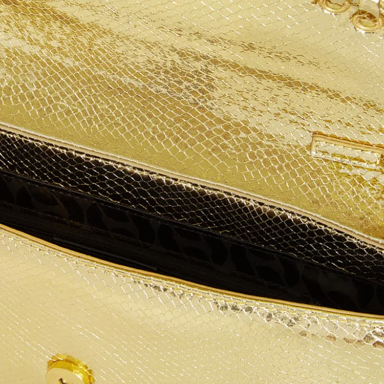 REBECCA MINKOFF Polyurethane Clutch Handbag Shoulder Bag Women's Gold-3