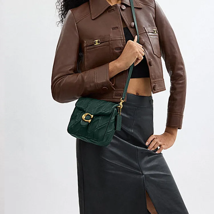 COACH Tabby Sheepskin Crossbody Bag Shoulder Bag Small Size Women's Jungle Green-3