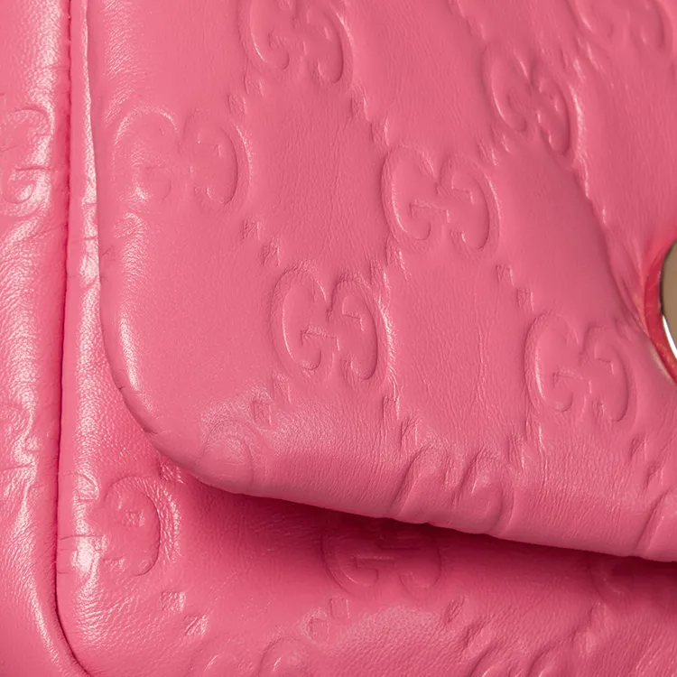 GUCCI Puffy Leather Crossbody One Shoulder Handbag Mini Women's Pink-6