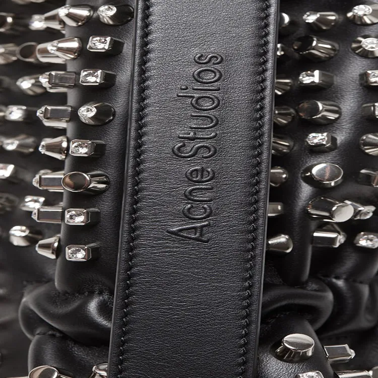 Acne Studios Calfskin One Shoulder Handbag Women's Black-4