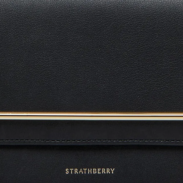 Strathberry Calfskin Shoulder Bag Crossbody Bag Mini Women's Black-4
