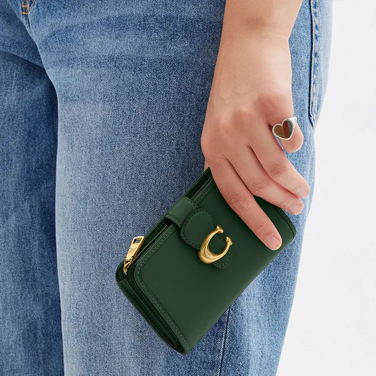 COACH Tabby Smooth Leather Wallet Medium Size Women's Hunter Green-2