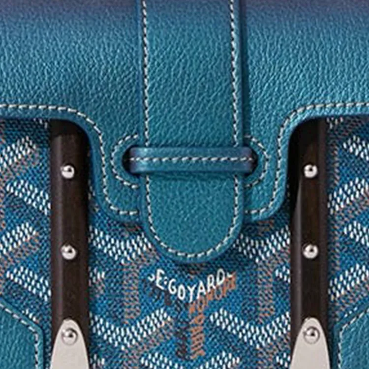 GOYARD Saigon Canvas With Calfskin Shoulder Bag Crossbody Bag Handbag Mini Women's Pearl Blue-4