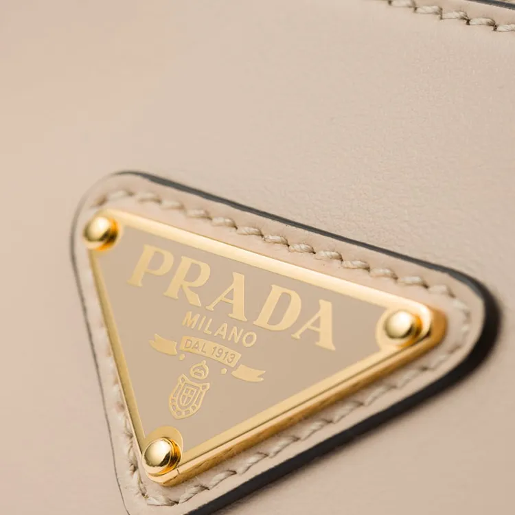 PRADA Triangle Logo Plaque Moon Shaped Shoulder Bag-5