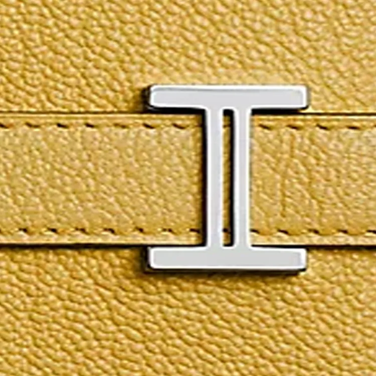 HERMES Bearn Goatskin Wallet Mini Women's Sun Yellow-2