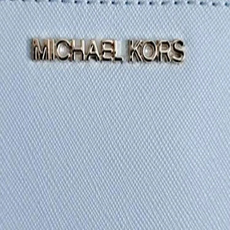 MICHAEL KORS Jet Set Leather Wallet Small Size Women's Light Ocean Blue-2