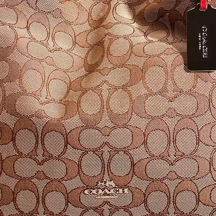 COACH Edie Iconic Jacquard Handbag Shoulder Bag Large Size Women's Brown & Red-1