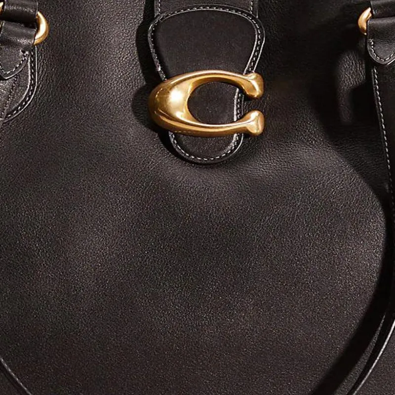 COACH Theo Tote Leather Tote Bag, Shopping Bag, Shoulder Bag, Handbag Large Size Women's Black-1