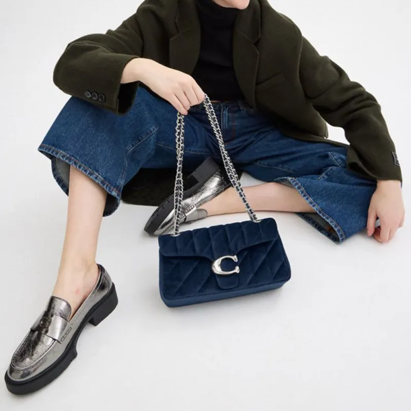 COACH Tabby Fabric Crossbody Bag, Shoulder Bag Medium Size Women's Blue-4