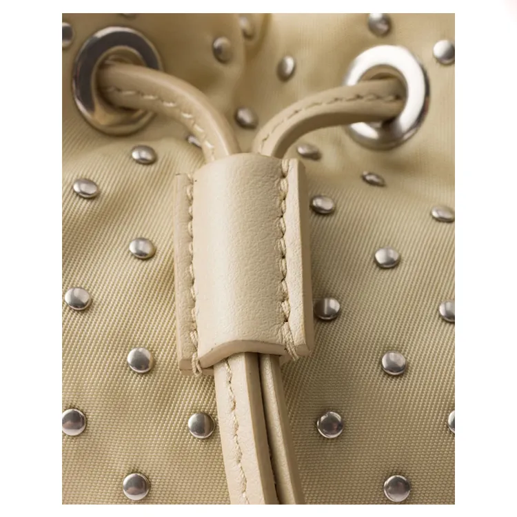 PRADA Reclycle Polyamide Bucket Bag Crossbody Handbag Mini Women's Desert Yellow-5