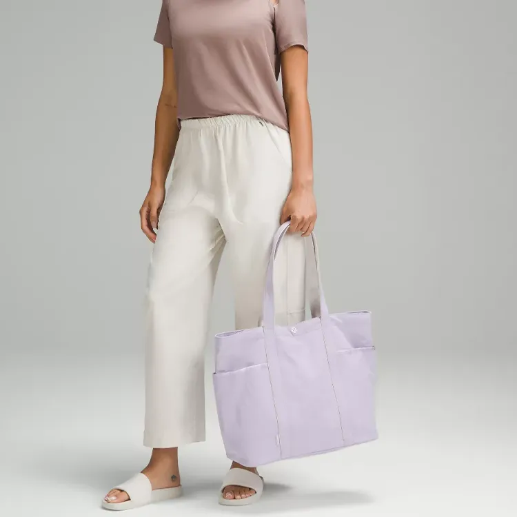 Lululemon Nylon Polyester Tote Bag, Shopping Bag, Handbag Regular Unisex Lilac-6