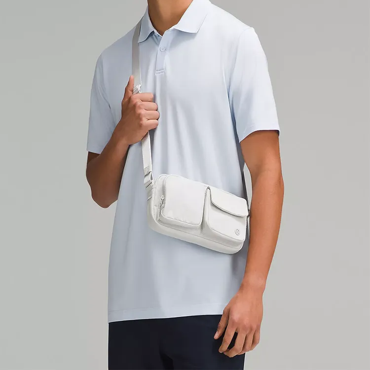 Lululemon Nylon Shoulder Bag Crossbody Bag Unisex Steam Gray-5