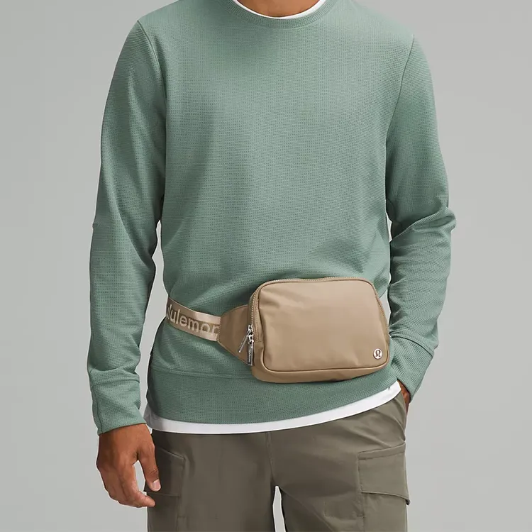 Lululemon Everywhere Recycled Polyester Fanny Pack Large Size Unisex Light Yellow Brown/Mohave Brown/Bone Multicolor-5