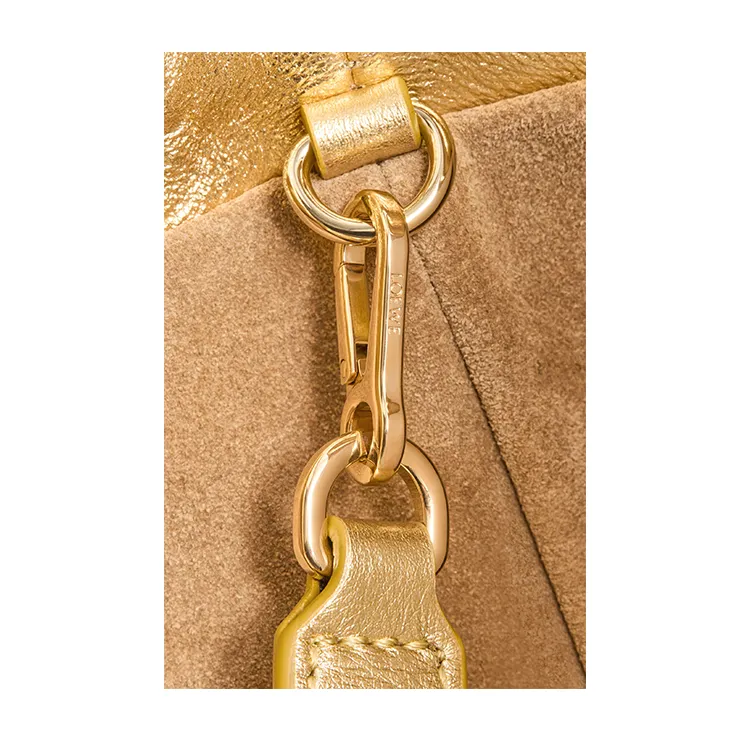 LOEWE Flamenco Lambskin Handheld Shoulder Bag Medium Size Women's Gold-6