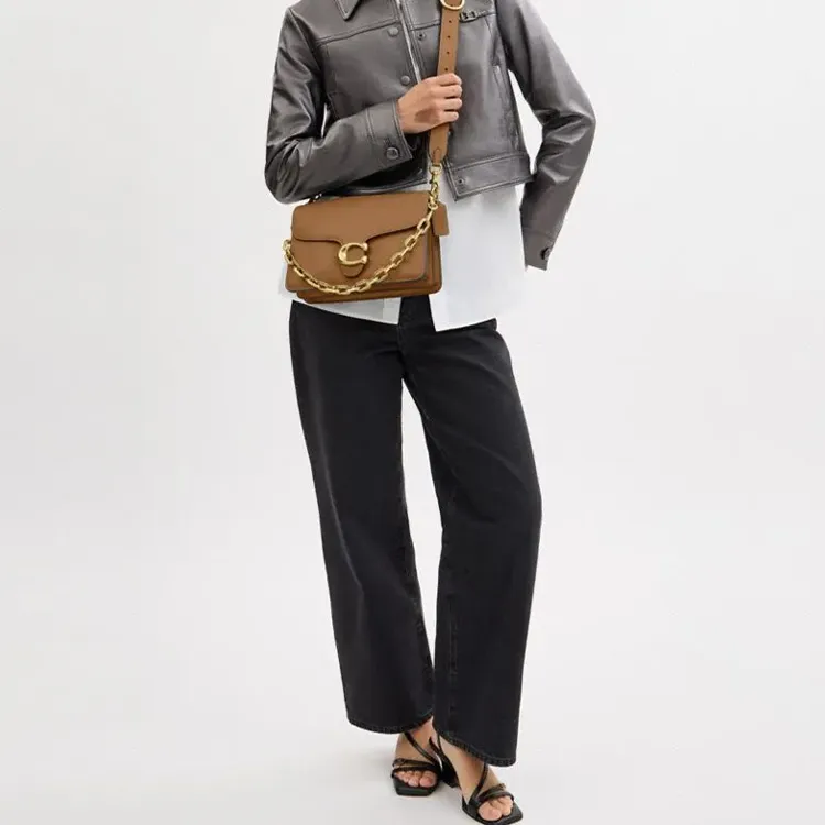 COACH Tabby Cow Leather Portable Crossbody Bag, Shoulder Bag Medium Size Women's Honey Brown-7