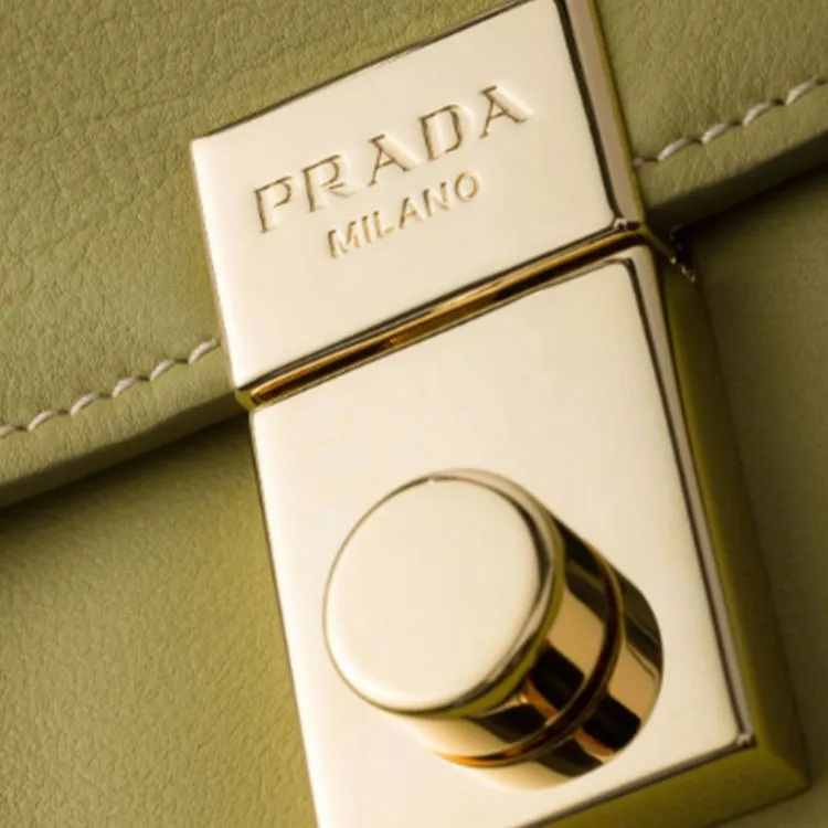PRADA Soft Sound Cow Leather Portable Crossbody Bag, Shoulder Bag Medium Size Women's Light Grass Green-4