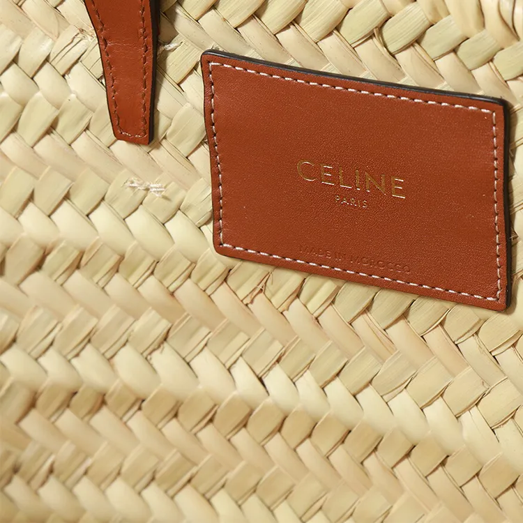 CELINE Palm Leaf Handbag Women's Tan-4