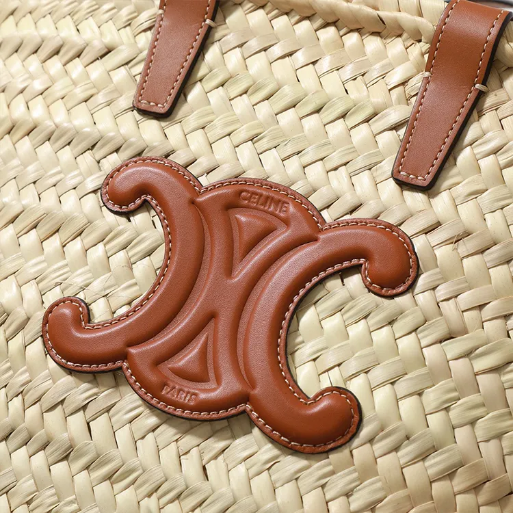 CELINE Palm Leaf Handbag Women's Tan-3