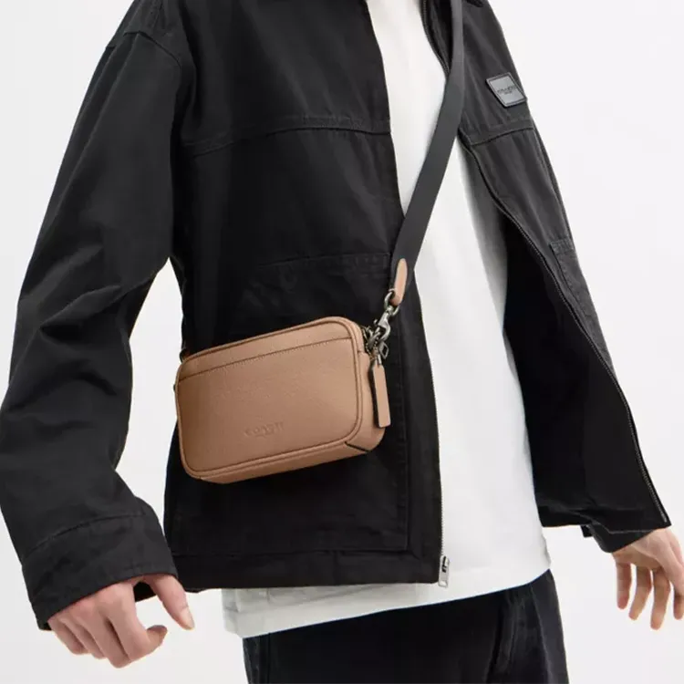 COACH Jayden Leather Shoulder Bag, Crossbody Bag Trumpets Men's Dark Brown-3