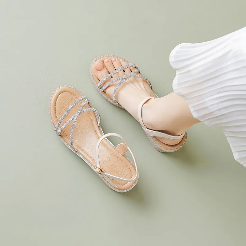 JOSINY One Strap Sandals 6.5cm Women's Ecru-3
