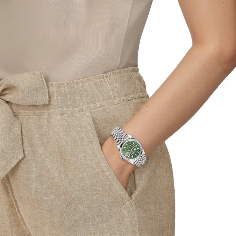 ROLEX Log Series Automatic Mechanical Movement Women's Watch Watch 36mm Green Dial-2