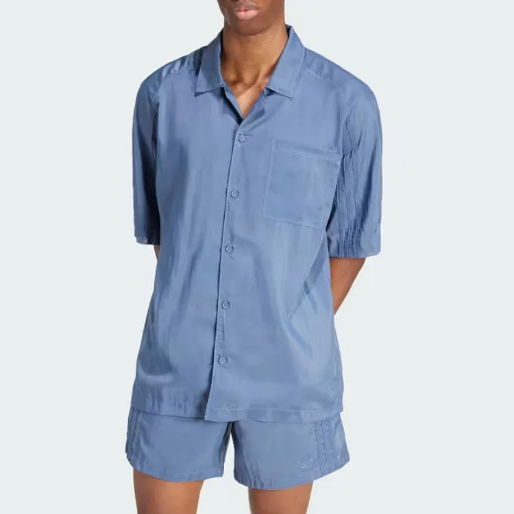 Adidas Originals Fashion Short Sleeve Shirt Shirt Men's Blue-2