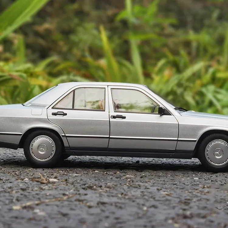 NOREV Mercedes Benz Class C 1984 190E 2.0 No Tail Wing Assembled Models Silver-2