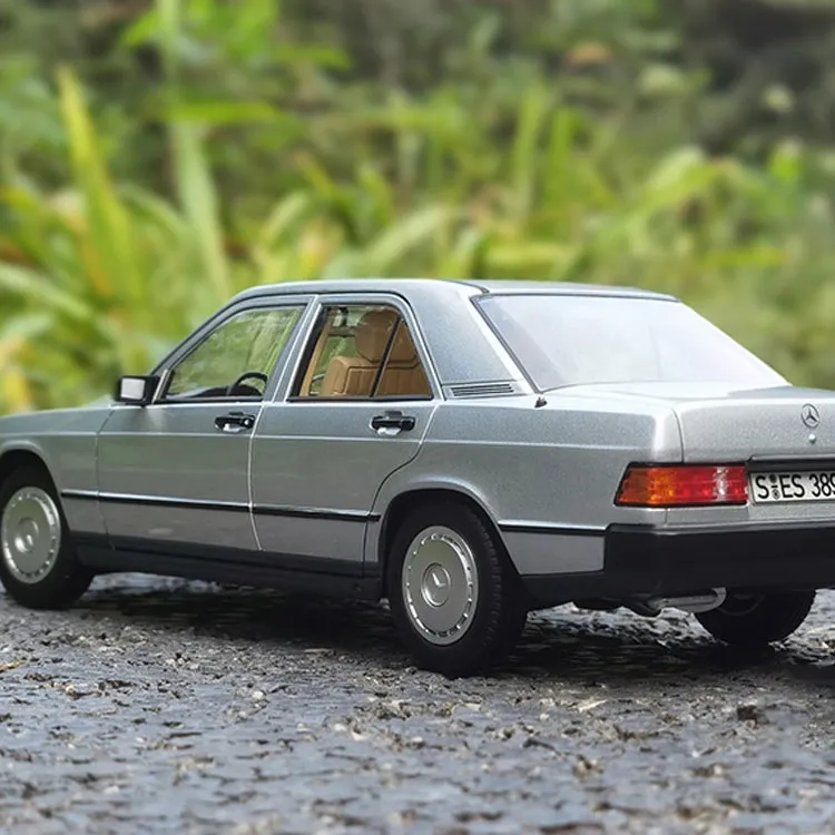NOREV Mercedes Benz Class C 1984 190E 2.0 No Tail Wing Assembled Models Silver-3