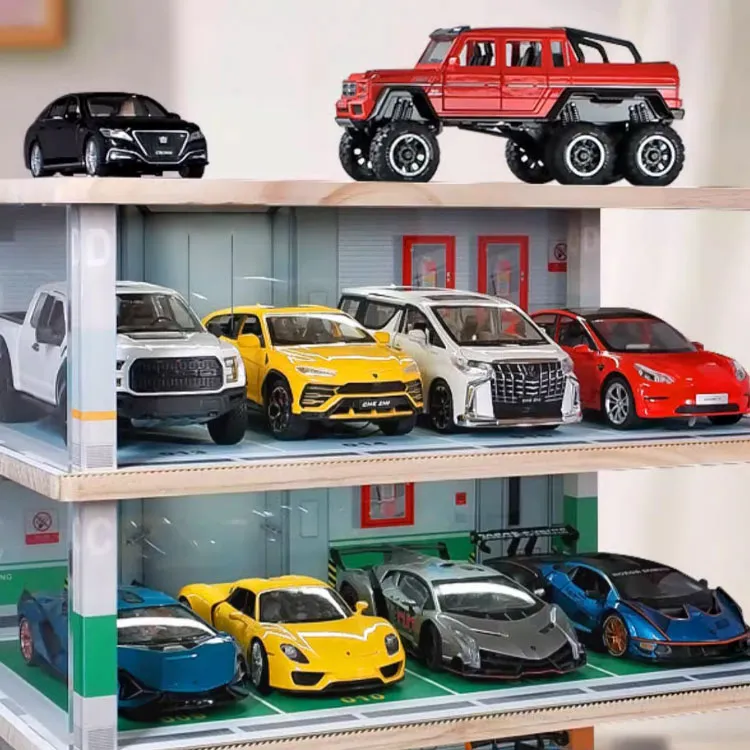 Kavi Parking Lot Garage Display Stand Storage Box 1 24 Model Accessories-2