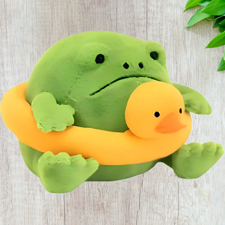 JELLYCAT Amphibian & Reptile Collection Swim Ring Rain Frog Dolls Plush Doll Small Size Tall-1