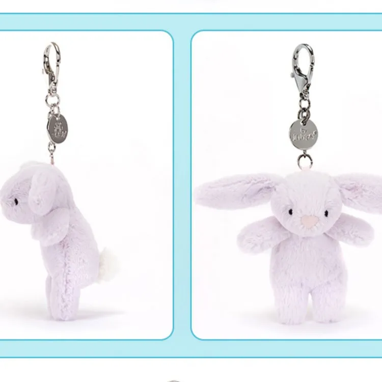 JELLYCAT Bashful Bunny Bag Charm Lavender-3
