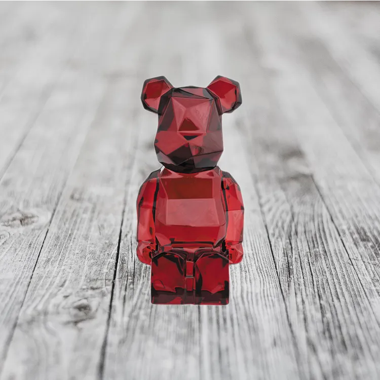 BE@RBRICK x Fragment Design X Baccarat Crystal, Sitting Posture Red Trendy Figures 12cm-2