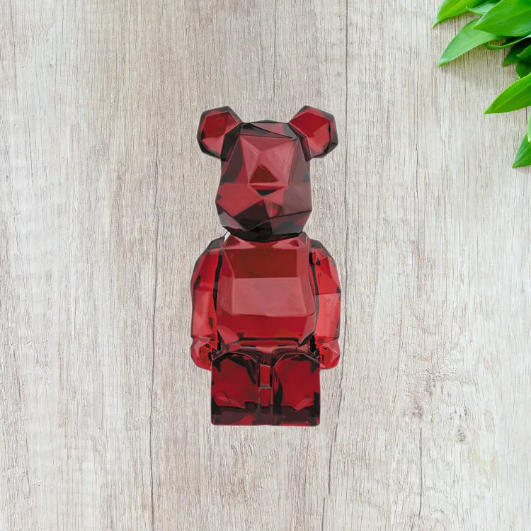 BE@RBRICK x Fragment Design X Baccarat Crystal, Sitting Posture Red Trendy Figures 12cm-1