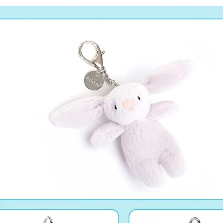 JELLYCAT Bashful Bunny Bag Charm Lavender-2