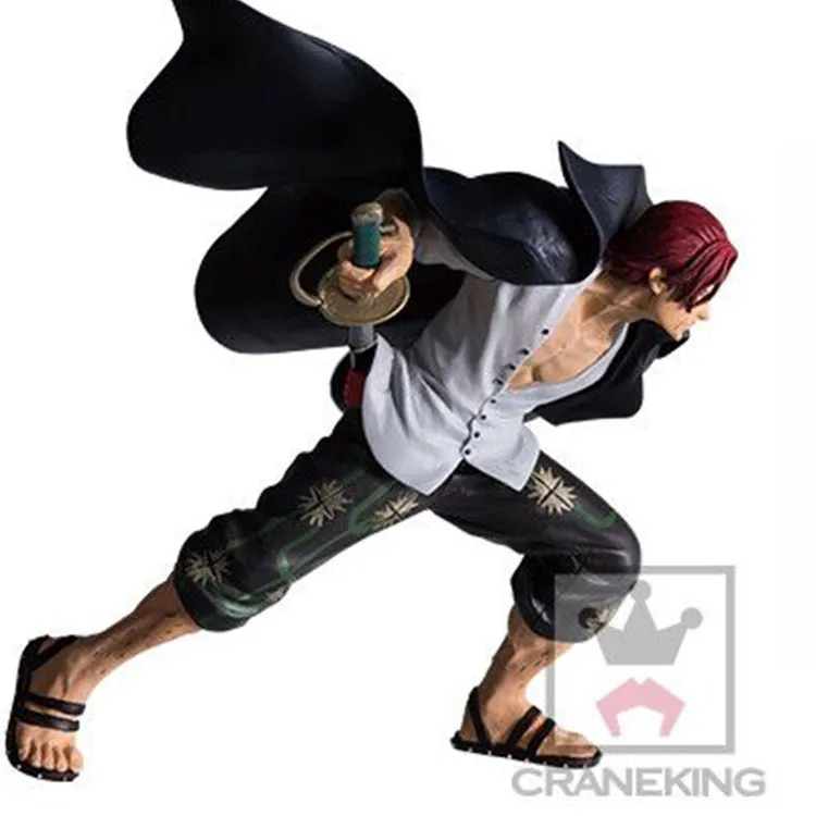 BANPRESTO Shanks Glasses Factory Swordmen Figure One Piece, Red Hair Bonus Gifts 12cm-2