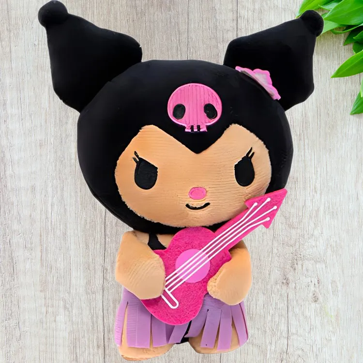 Sanrio Kuromi Hawaii Collection, Black Leather Dolls Plush Doll 18cm High-2