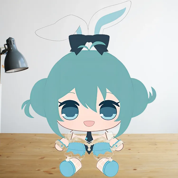 FURYU Hatsune Miku, Bunny Girl, Sitting Posture Dolls Plush Doll 25cm High-1