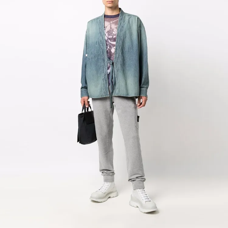 STONE ISLAND Knitted Sports Pants Men's Gray-3