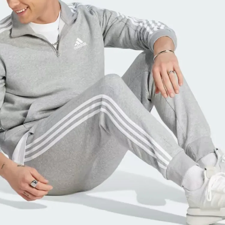 Adidas Essentials Fleece 3 Stripes Tapered Cuff Pants-4